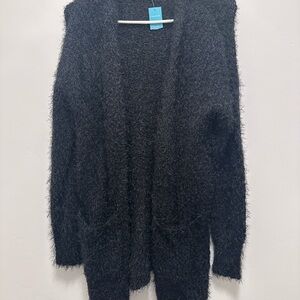 Maurices Black Fuzzy Cardigan